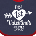 thumbnail image 4 of Inktastic My First Valentine's Day with White Heart and Arrow Boys or Girls Baby Bib, 4 of 4