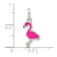 thumbnail image 3 of Auriga Fine Jewelry 925 Sterling Silver Hot Pink & Black Enameled Flamingo Pendant (L-21.55mm, W-9.5mm), 3 of 6