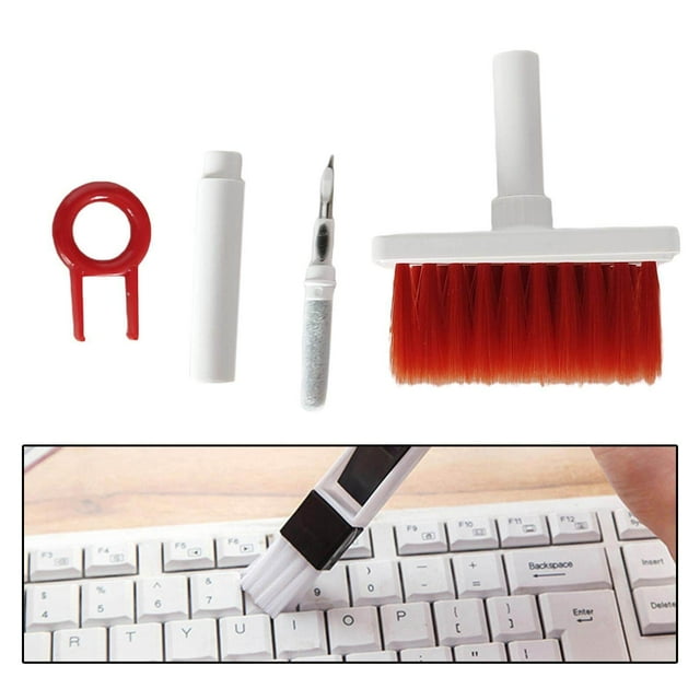 facefd 4x Keyboard Cleaning Brush Corner Gap Tools Cleaner for Keyboard Gamers PC Red