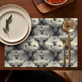 thumbnail image 5 of Gray Highland Cow Layer Pattern Summer Placemats Table Placemats Set Of 4-Linen Kitchen Washable Placemats Table Mats 11.8"x17.7" Non-Slip Heat Resistant, 5 of 6