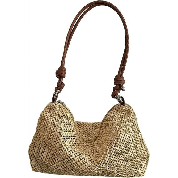 Women's Straw Hobo Shoulder Bags Woven Tote Handbag Summer Crochet Purse