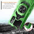 thumbnail image 4 of Nagebee Phone Case Compatible for Motorola Moto G Play (2023) with Tempered Glass Screen Protector, Full-Body Protective [Military-Grade] Magnetic Car Mount Ring Holder Heavy-Duty Cover (Green), 4 of 7