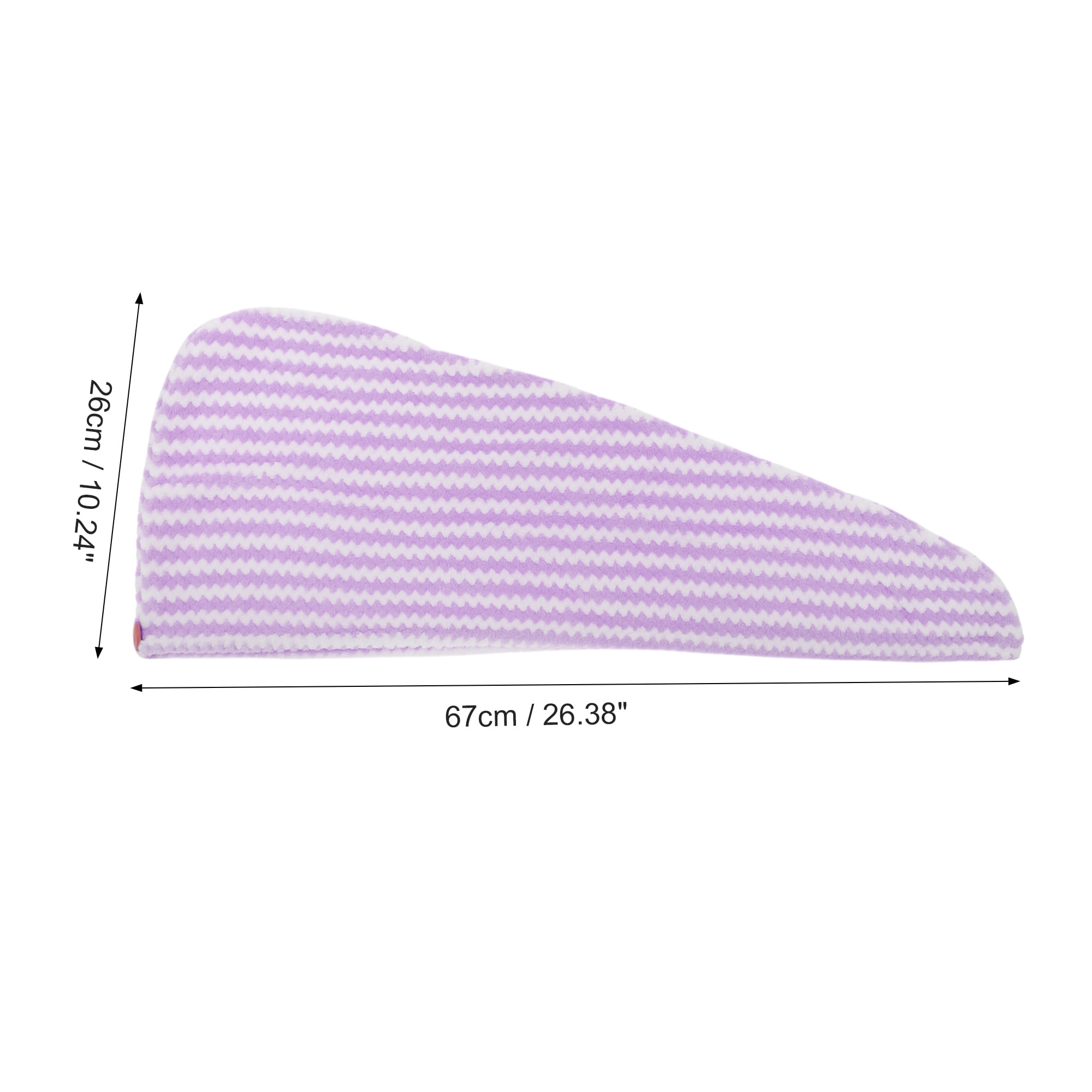 Unique Bargains 1pc Water-absorbent Wave Pattern Hair Towel 26.38"x 10.24" Purple