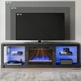 thumbnail image 6 of Bestier Fireplace TV Stand for 75 inch TVs,TV Stand with Fireplace & 23 inch Electric Fireplace, Modern Entertainment Center with Fireplace for Living Room or Bedroom, RGB Lighting, Black, 6 of 16