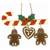 Christian Ulbricht Candy Cane with Hanging Gingerbread Cookies Ornament