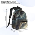 thumbnail image 5 of Gukieu Space White Horse Print Backpack, Waterproof Backpack with Adjustable Shoulder Straps, Suitable for Campus, Business, Travel, Unisex, 5 of 6
