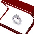 thumbnail image 5 of 0.80 Carat (ctw) 10K White Gold Princess & Round Cut Diamond Ladies Split Shank Bridal Halo Engagement Ring 3/4 CT, 5 of 6