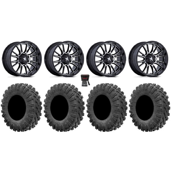 MSA ThunderLips 14" Wheels Machined 32" MotoRavage Tires Polaris RZR XP 1000 / PRO XP / Ranger XP 900/1000