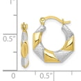 thumbnail image 2 of 10k Yellow Gold White Hoop Earrings, 2 of 6