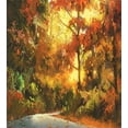 thumbnail image 3 of Fantasy Duvet Cover Set, Abstract Pathway in Autumn Forest with Shady Leaf of Deciduous Trees View Art, Decorative 3 Piece Bedding Set with 2 Pillow Shams, Queen Size, Orange Yellow, by Ambesonne, 3 of 3