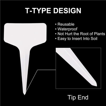 Insert Label Sign Garden Labels Gardening Plant Sorting Sign Plastic Label T-shaped ...
