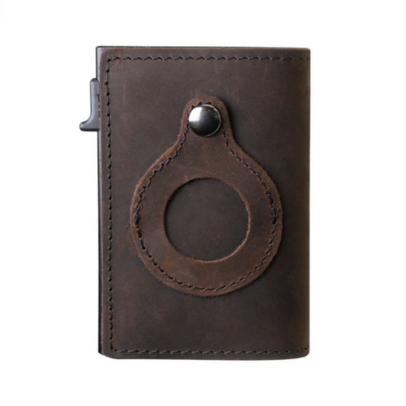 AirTag Wallet | Trackable Wallet with AirTag Holder | RFID-Blocking Minimalist Leather Wallet | Slim Leather Airtag Wallet - Men and Women| Smart Wallet - AirTag Not Included