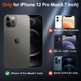 thumbnail image 2 of Magnetic for iPhone 12 Pro Max Case, [Compatible with MagSafe][10 FT Military Grade Drop Protection] [Dual Layer Structure Protection] Heavy Duty Full-Body Shockproof Phone Case, Black, 2 of 7