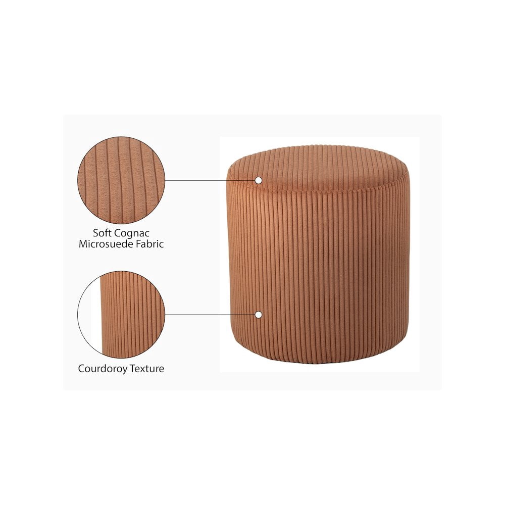 Meridian Furniture Roy Cognac Ottoman/Stool