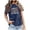 Dark Blue, variant on Women's Back To Season Letter Print Comfortable Fashionable Fit Colored Top Short Sleeved T Shirt Mint Green S