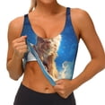 thumbnail image 4 of Lsque Starry Sky Cloud Dog Printed Women'S Sports Bra, Compression, Moisture Wicking, High-Impact Sports Bra For Women,Supportive sports bra-Large, 4 of 9