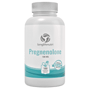 LongLifeNutri Pregnenolone 100mg - 180 Vegetarian Capsules, For Brain Health