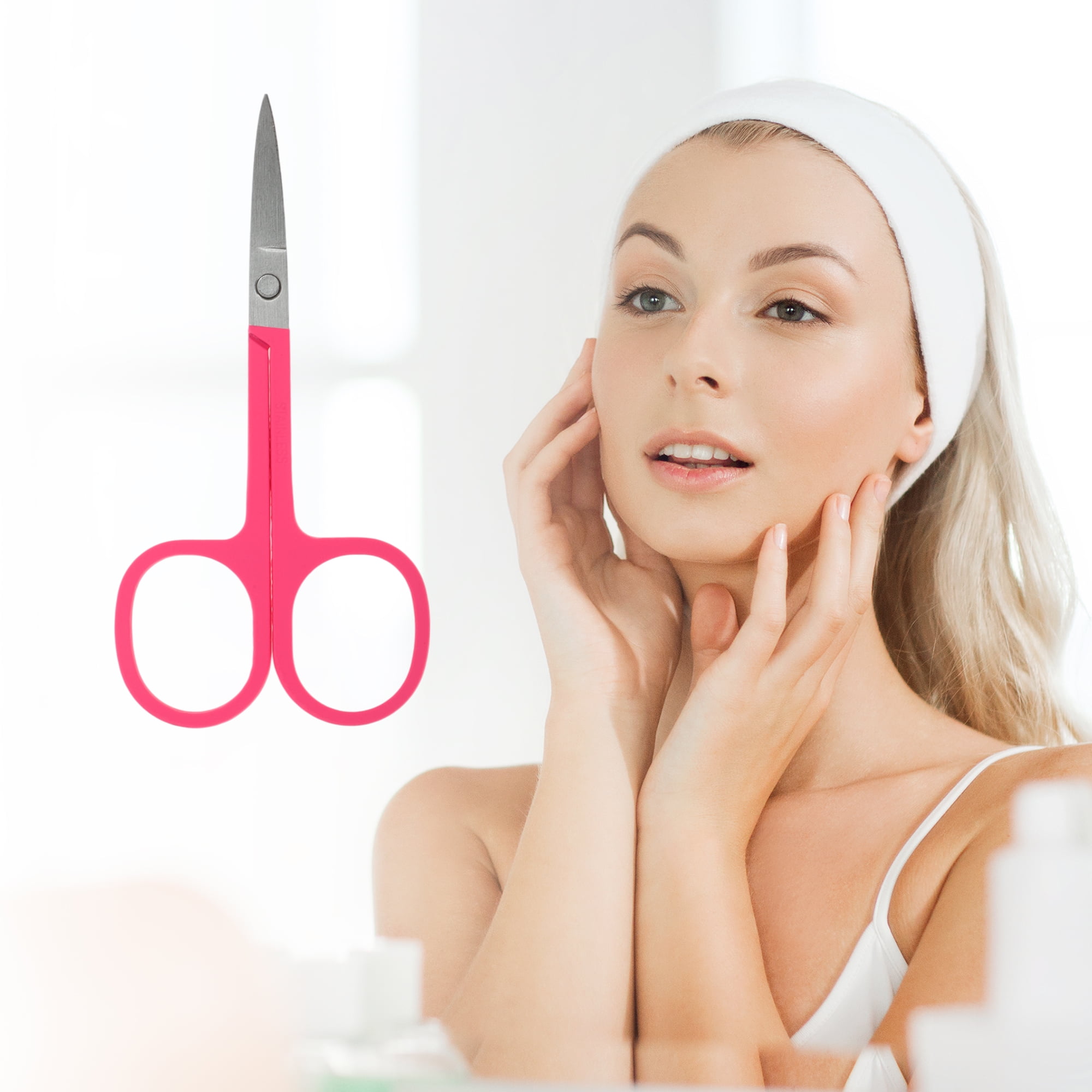 Unique Bargains Portable Durable Eyebrow Scissor for Quick touch-ups and Easy Storage