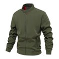 thumbnail image 5 of MYAOYI Mens Everyday Full Zip Jacket Mock Neck Ribbed Trim Outdoor Top, 5 of 6