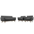 thumbnail image 1 of Modway Engage Ensemble Moderne en Tissu 3 Pcs avec Fauteuil et Causeuse, Gris, 1 of 8