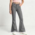 thumbnail image 5 of HAJWOH Girls Flare Pants High Waist Slim Fit School Uniform Y2K Bell Bottoms | Back to School Trousers with Pockets, 5 of 7