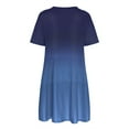 thumbnail image 5 of Bigersell Nursing Dress Women Summer Casual Round Neck Short Sleeve Loose Retro Dresses Gradient Dress Tulle Dress Regular Shift Dresses, Style 27311, Navy L, 5 of 7