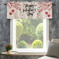 thumbnail image 4 of Happy Valentines Day Farmhouse Short Window Curtain Valances, Red Love Branches Spring Beige Rod Pocket Kitchen Valances for Living Room Bedroom Bathroom Cafe 60" x 18", 4 of 8