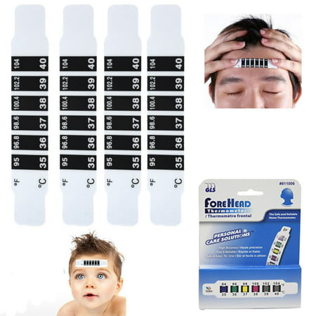 4 Forehead Thermometer Strip Adult Baby Kid Reusable Head Fever Body (Best Basal Body Temperature Thermometer)