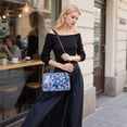thumbnail image 5 of FORMRS Women Crossbody Purse with Chain Strap Vegan Leather Shoulder Handbag, Blue Daisy, 5 of 7