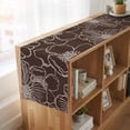 thumbnail image 6 of Brown Flowers Table Runner, Spring Floral Botanical Modern Art Washable Cotton Linen Table Runners 48 Inches Long, Dresser Scarf Runner for Nightstand/Coffee/End Tables 13''x48'', 6 of 9