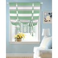thumbnail image 2 of Green Grey Stripe Tie Up Curtains for Window, Thermal Insulated Balloon Shade Adjustable Rod Pocket Curtains Valance Panels for Kitchen Bathroom Cafe 42 x 45 Minimalist Farmhouse Striped, 2 of 6