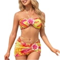 thumbnail image 1 of Conjunto de Bikini de Cintura Alta para Mujeres Bandaje sin Espalda Sólido Traje de Baño de Dos Piezas, Conjunto de Bikini de Corte Alto para Mujeres con Almohadillas Extraíbles, 1 of 9