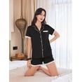 thumbnail image 5 of Ekouaer Womens Short Sleeve Pajamas Set Soft Sleepwear Button Down Lounge Set Lace Top and Shorts Pj Nightwear, 5 of 7