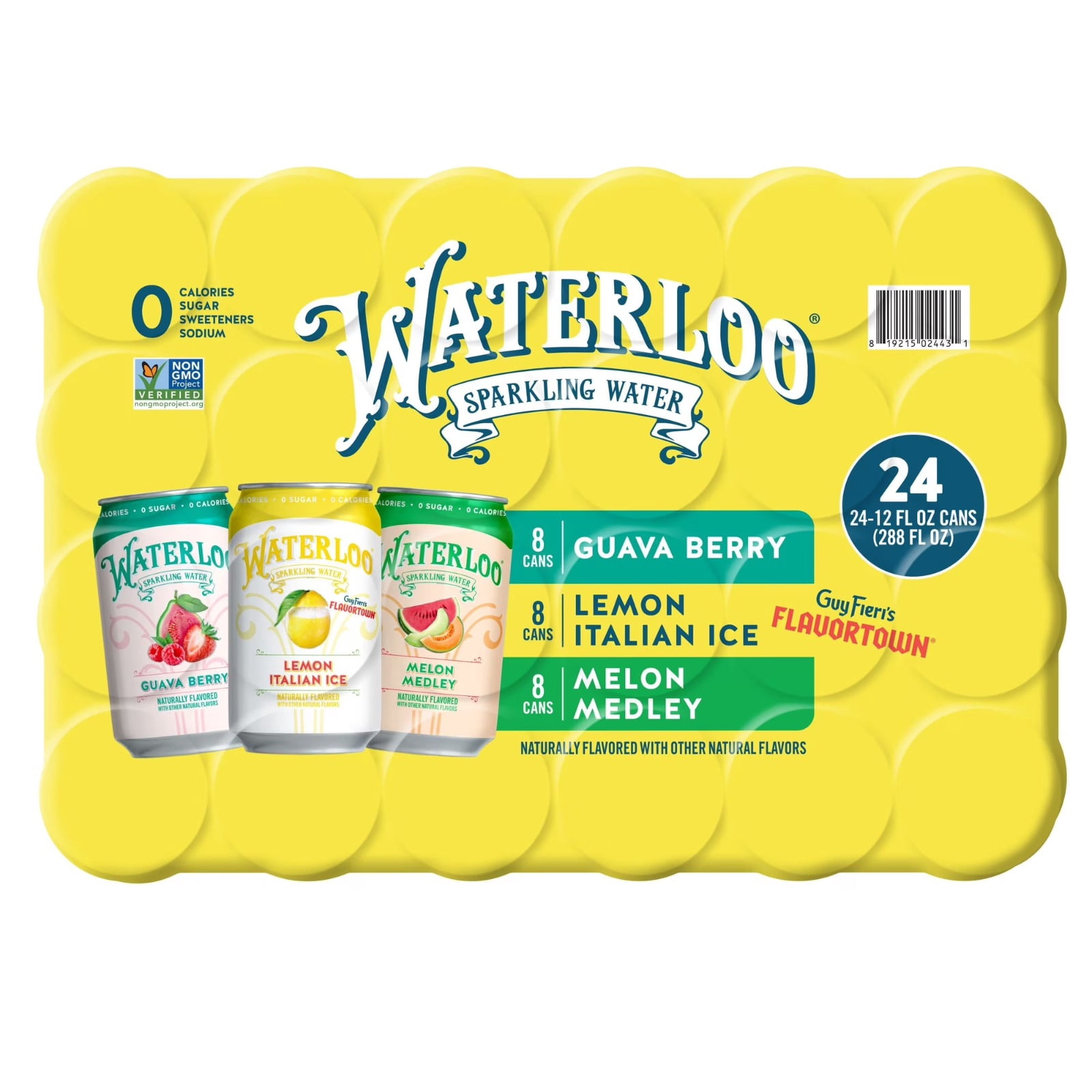 Waterloo Sparkling Water Variety Pack, 12 fl. oz. Cans, 24 Pack