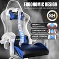 thumbnail image 5 of Bigzzia Gaming Chair, Ergonomic Computer Chair with Lumbar Support and Headrest, Blue, 5 of 9