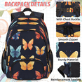thumbnail image 2 of Herdesigns Butterflies Large Backpack Set with Lunch Box Lightweight Water Resistant Travel Laptop Backpacks Casual Daypacks for Women Men, 2 of 8