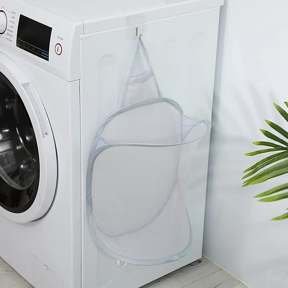 Hanging Laundry Hamper, Laundry Hamper with Hook, Hanging Laundry Basket, Mesh Collapsible Small Wall Laundry Baskets, Used for Bedroom, Bathroom,