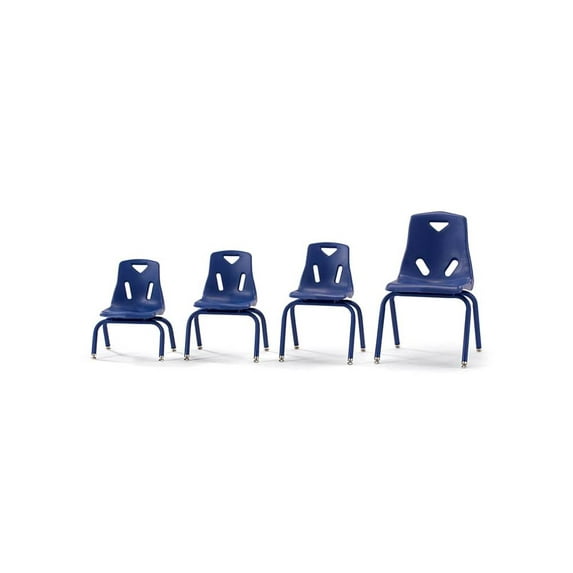 Berries Children's Plastic Chair w Powder Coated Legs (12 in. H - Blue)