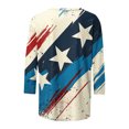 thumbnail image 5 of GERsome Womens 4th of July 3/4 Sleeve Tops Casual Loose Fit Crewneck T Shirts American Flag Patriotic Tee Shirts S-3XL, 5 of 5