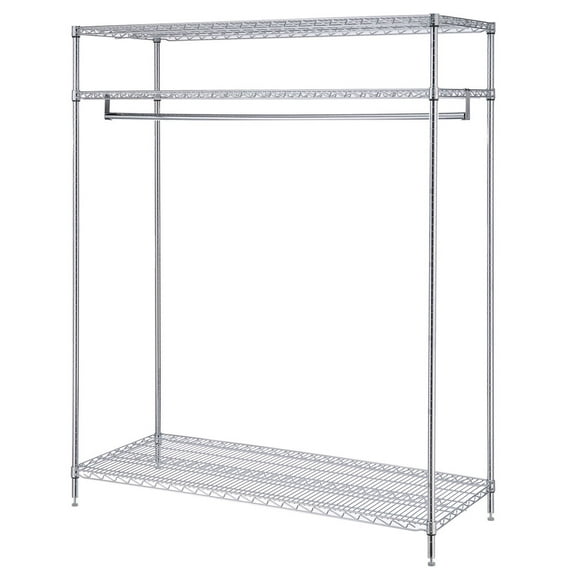 Nexel 3-Shelf Garment Floor Rack, 24"D x 60"W x 74"H