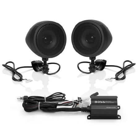 Boss Audio Systems MCBK420B Motorcycle Speaker Amplifier, Bluetooth, 3” Speakers