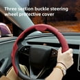 thumbnail image 2 of Universal Car PU Nappa Leather Steering Wheel Cover for Men and Women, All-Season, Anti-Slip, Sweat-Absorbent, Wear-Resistant, Perforated, Cross-Border Style, 2 of 13