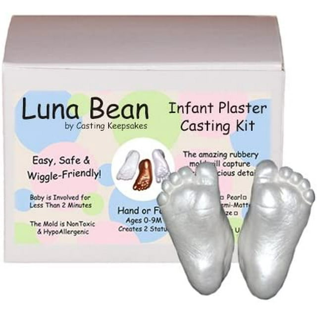 Luna Bean Infant Plaster Statue Casting Keepsake Kit - Cast Baby Hand & Foot (Pearl) by Casting Keepsakes
