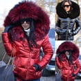 thumbnail image 3 of Joernso Women Autumn Winter Faux Fur Hood Zipper Warm Down Coat Outdoor Parka Outerwear, 3 of 5