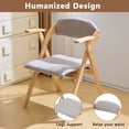 thumbnail image 4 of Ktaxon Folding Chairs Beech Frame Foldable Event Chairs Fabric Padded Diner Chairs with Arms for Office and Party Reading Dining Set of 2 Light Gray, 4 of 8