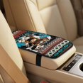 thumbnail image 4 of Xixirimido Car Seat Protection Set 5 Pieces Breathable PU Leather Front Seat Covers with Seat Belt and Console Covers Universal Fits Most Cars, Ethnic Tribal Highland Cattle Floral, 4 of 8