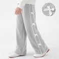thumbnail image 2 of hotojiny Teen Girls Wide Leg Pants 5-16 Years Lightweight Casual Bow High Waist Loose Trousers Kids Baggy Soft Pants with Pockets, 2 of 7