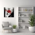 thumbnail image 5 of ZHONGYUTONG Red Lips Picture Wall Decor Woman with Red Nails Canvas Art Black and White Fashion Painting Poster for Bedroom Living Room Framed (12.00" x 12.00"), 5 of 5