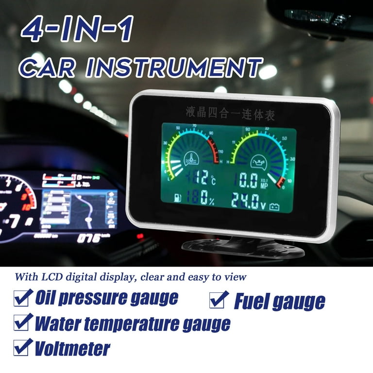 RYSJM 2-in-1 LCD Digital Water Temp & Oil Pressure Gauge – Universal 9V-36V Car Truck