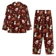 thumbnail image 7 of FOR U DESIGNS Christmas Snowman Pajama Sets for Women 2 Piece Pants Button Up Santa Claus Sleepwear Long Sleeve V-neck Tops for Womens Size XS Nightwear Button Front, 7 of 7